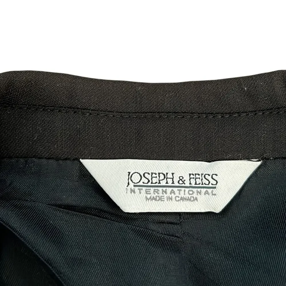 Joseph‎ & Feiss Mens Black 100% Classic Worsted Wool Blazer/Sports Coat Size 44R